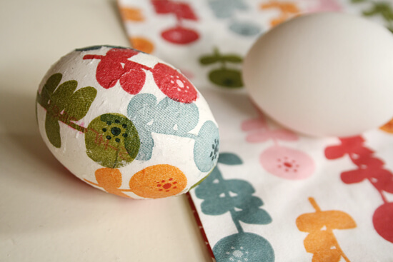 Printed Leaves Easter Eggs