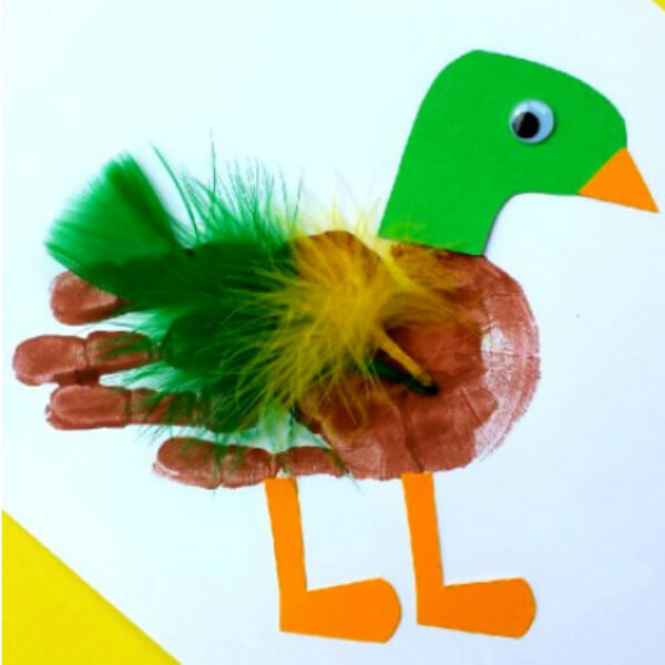 Handprint Little Duck Craft Ideas For Little Ones