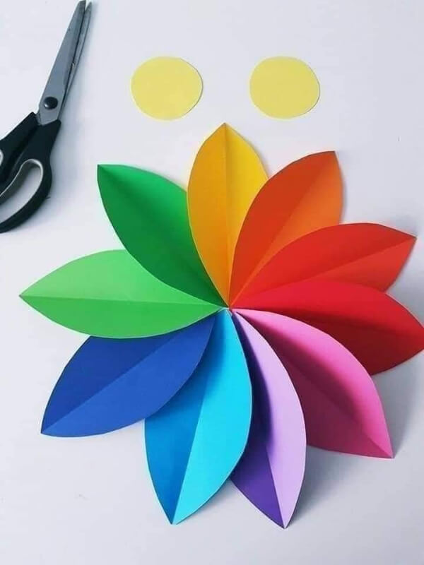 Colorful Flower with Paper Craft for Kids Easy Paper Craft Ideas for Kids
