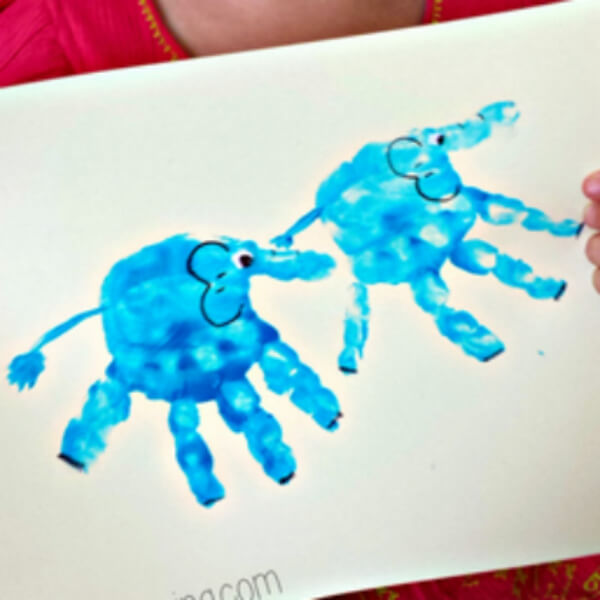 Elephant Imprint Handy Crafts For Children