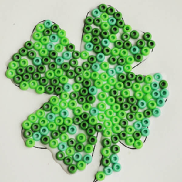 Pony Bead Crafts For Kids Beaded Craft Of Leaf Clover