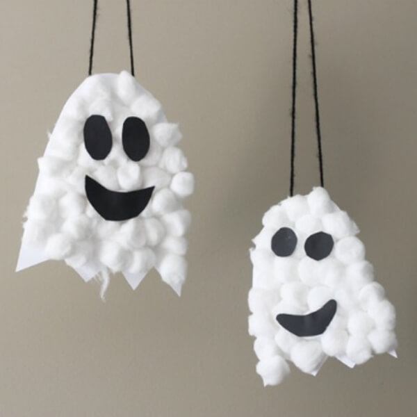 Cotton Ball Ghosts