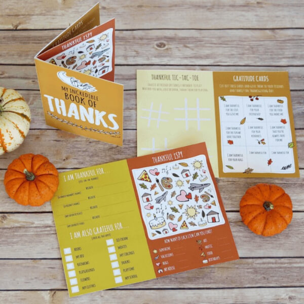 DIY Free Printable Book Thankful Activity For Kids