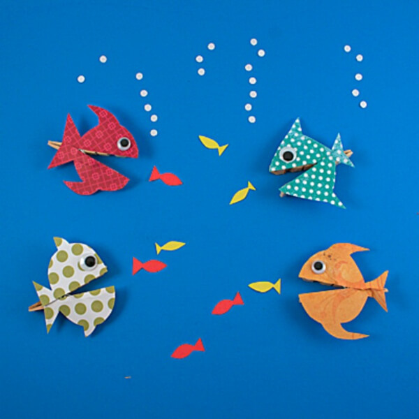 Clothespin Hungry Fish Ideas For Kids