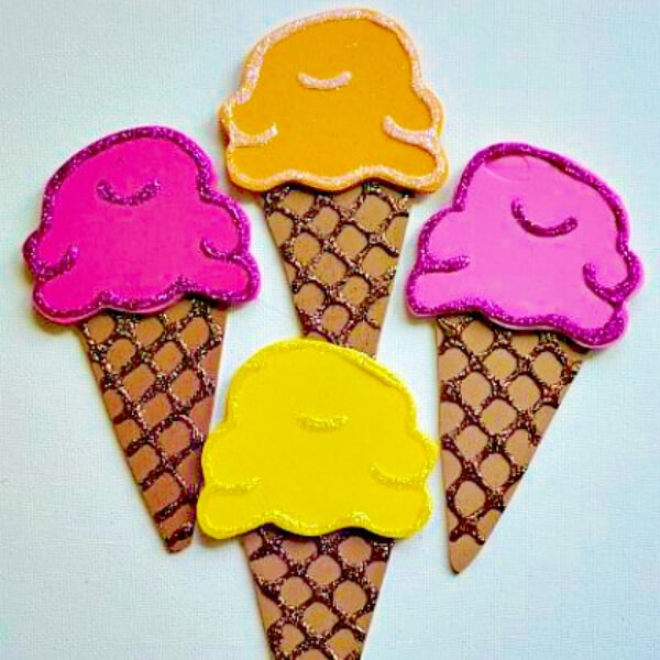 Glittery Ice Cream Craft Ice Cream Crafts Ideas For Kids