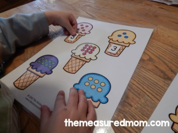 Icecream Pictures for Numbers and Counting Summer Activities