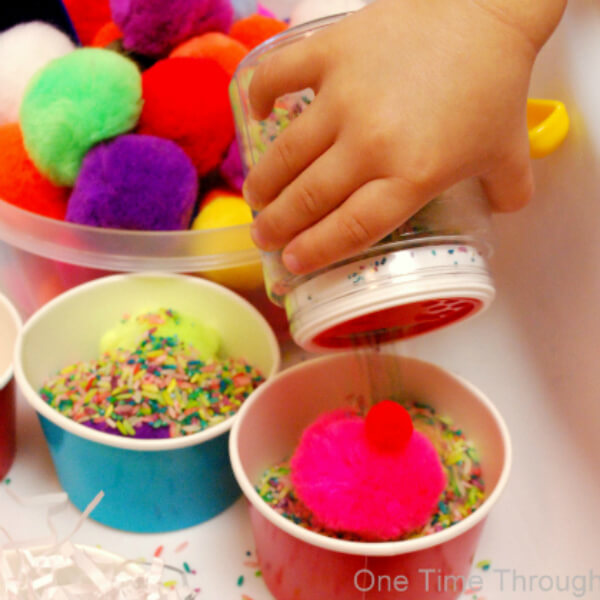 Pom Pom Activities For Toddlers Pom Pom Ice-Cream Shop Craft Ideas For Kids