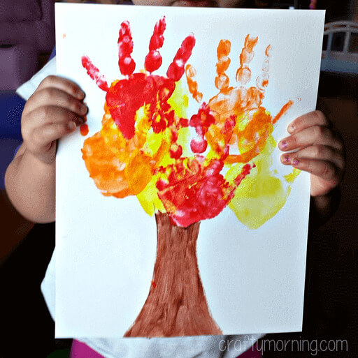 Colourful Tree With Handprint