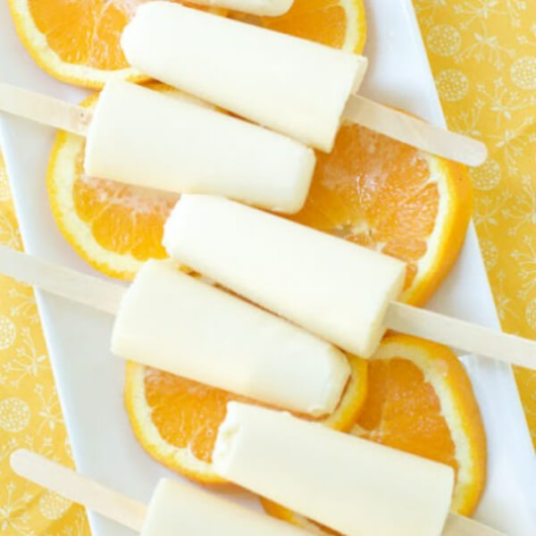 Creamy orange popsicles