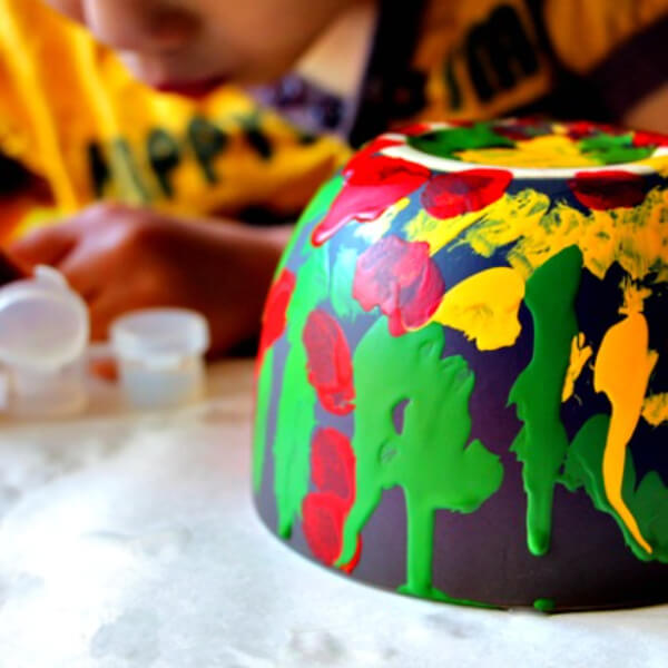 Beautiful Coloring Painting Bowl Handmade Gifts for Teachers from Students