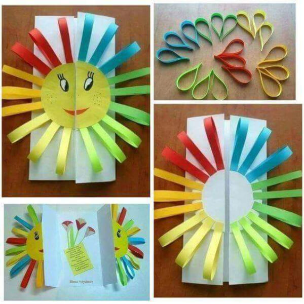 Multi-Coloured Sun Card Paper Craft Ideas for Kids