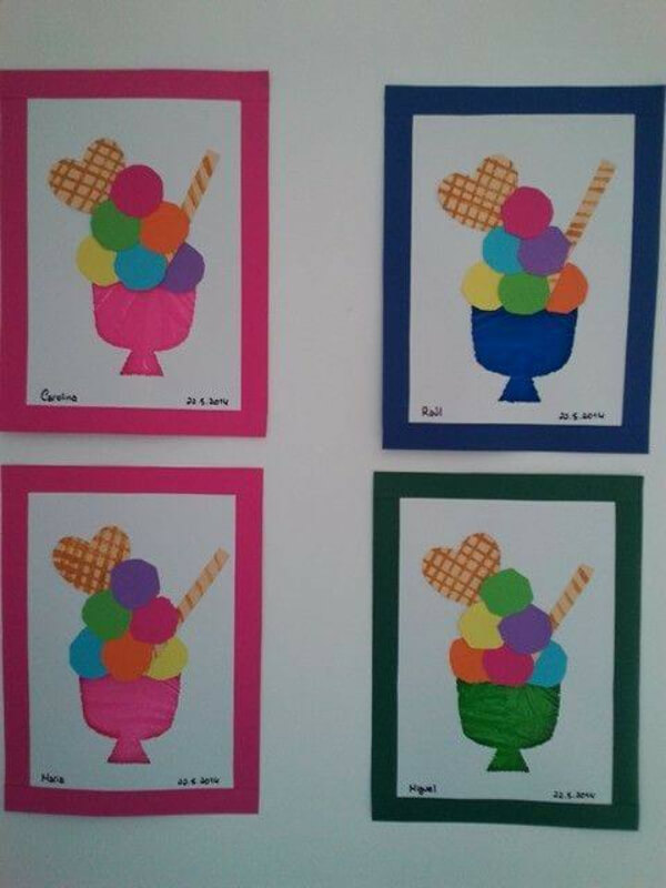 Cute Ice Cream Gift Cards with Paper Craft Ideas for Kids