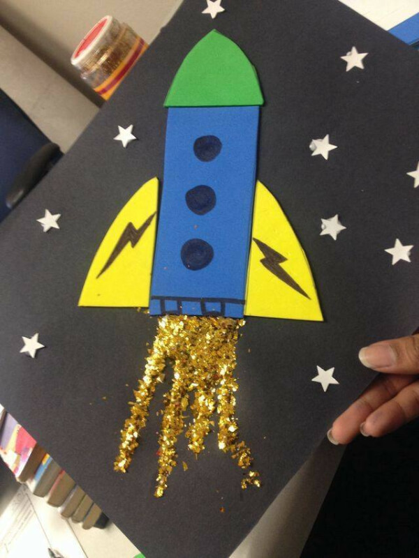 Cool and Shiny Rocket with Cardboard