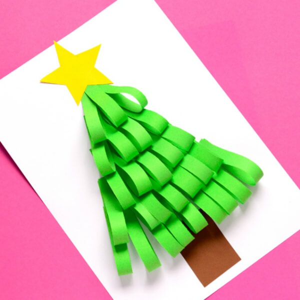 Christmas Tree Crafts For Kids Paper Loops Christmas Tree