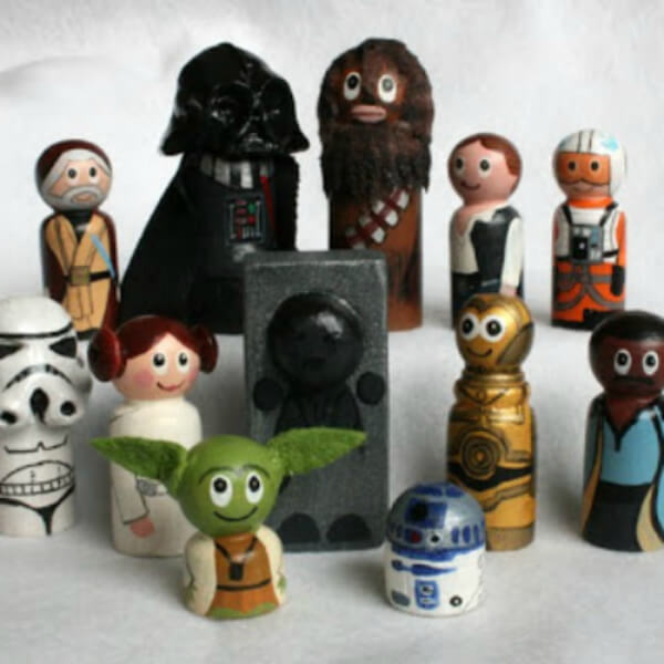 Peg Dolls Of Star Wars Characters' Crafts Star Wars Craft For Kids 