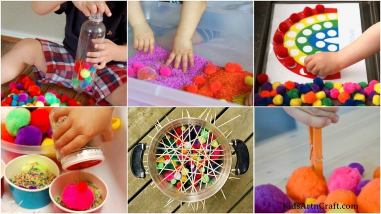 Pom Pom Activities For Toddlers - Kids Art & Craft