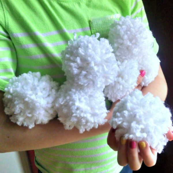 Yarn Snow Balls Snow Crafts And Activities For Winter