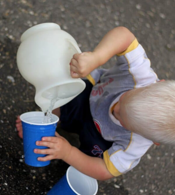 Simple Water Pouring Activity For Toddlers 