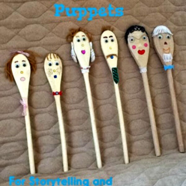 The Spoon Puppet Crafts For Kids - Fun projects for kids made with spoons.