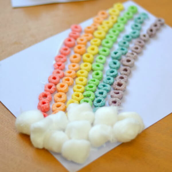 Rainbow-luscious Cereal Crafts For Toddlers