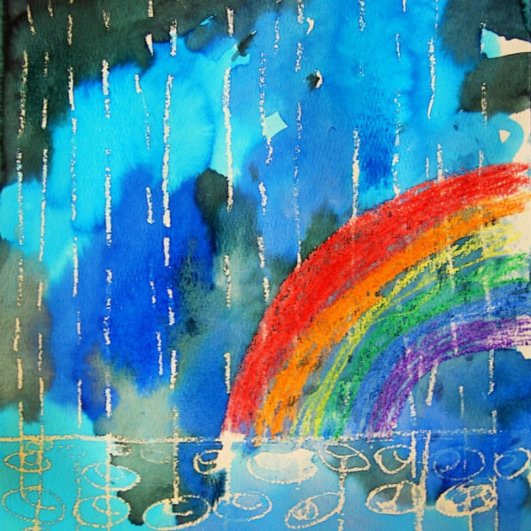 Winter Rain Watercolour ,Easy Paint Craft Ideas