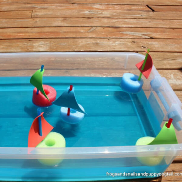 Colorful Boats with Pool Noodle