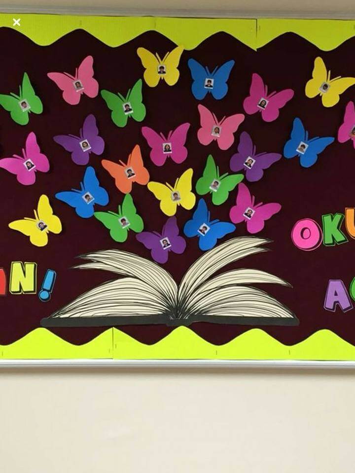  School Decoration Ideas for Walls & Doors Decorating Toppers Board With Butterfly Craft