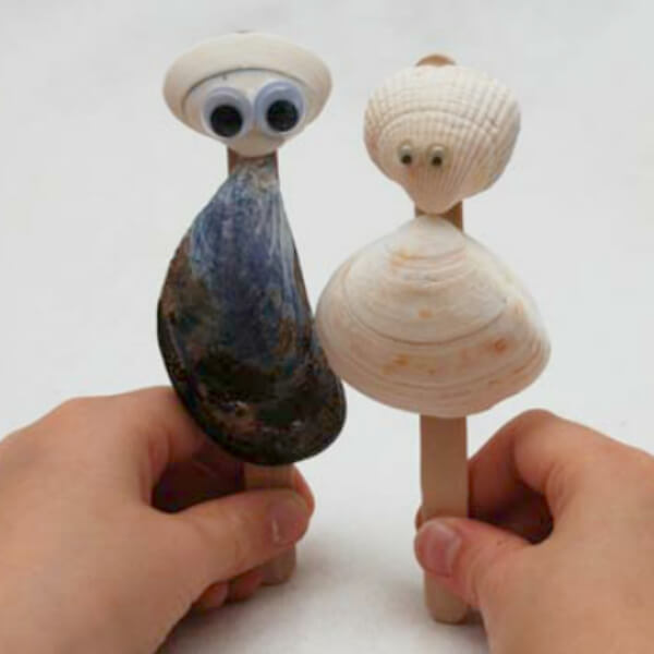 Easy Seashell puppets Easy Seashell Craft Ideas