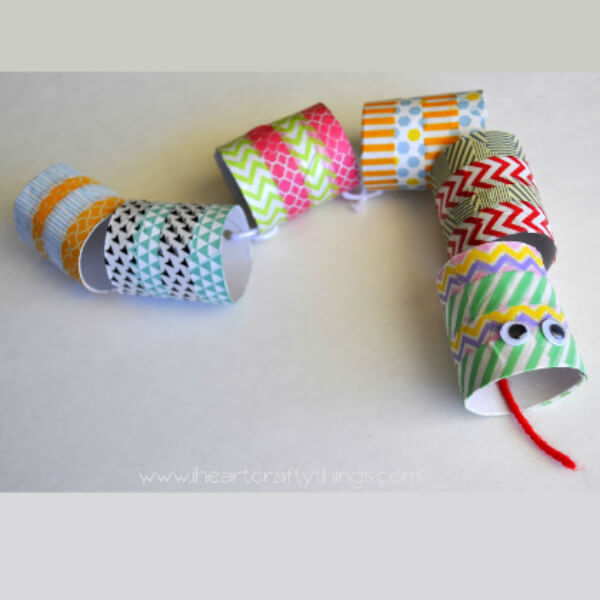 Snake Animal Craft Using Tissue Paper Roll For Kids