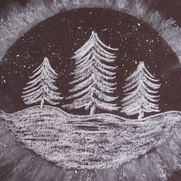 Snow Trees, Easy Paint Craft Ideas