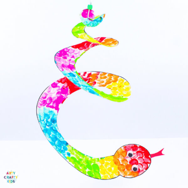 Easy To Make A Tissue Paper Printable Spiral Snake Craft For Kids