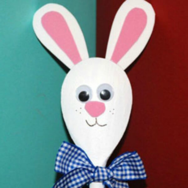 Cute Spring Bunny Using Spoons - Fun spoon-based crafts for kids.