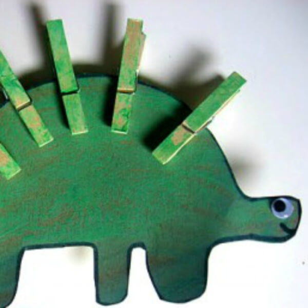 Clothespins Stegosaurus Idea For Kids Easy Clothespin Art & Craft Project For Kids 