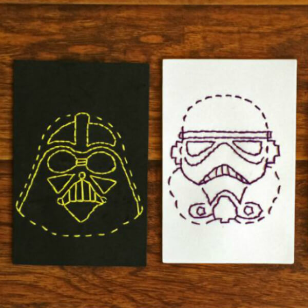 Embroider a Star Wars Logo Star Wars Craft For Kids 