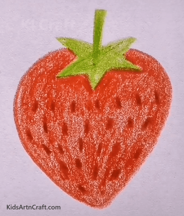 A sweet Big strawberry Fruits Drawing for Kids