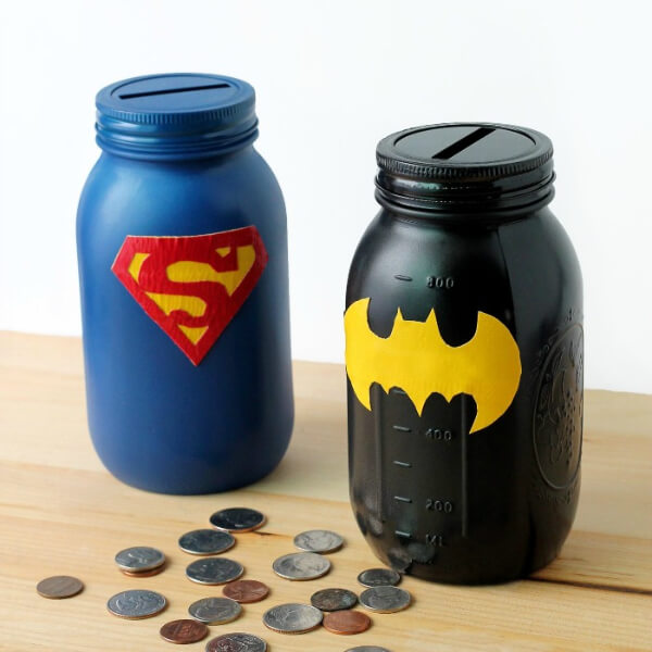 Fun & Simple Superhero Bank Craft Activity With Mason Jar Easy &amp; Simple Batman Crafts For Kids