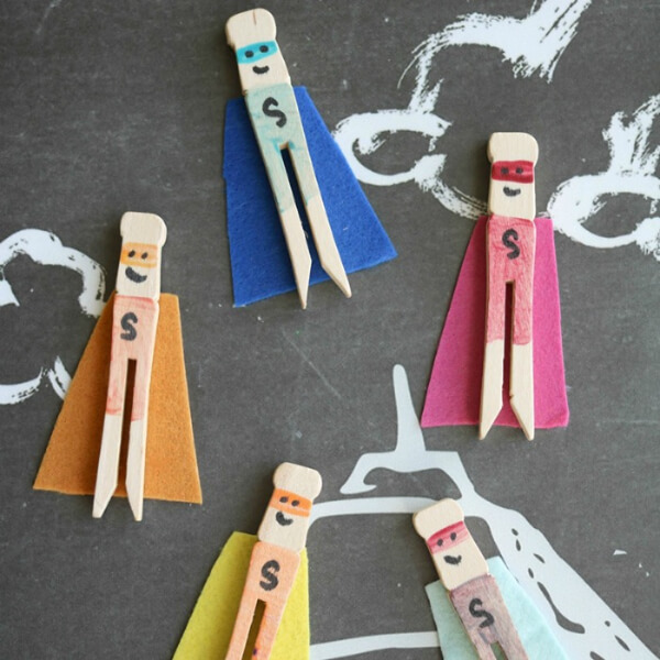 Clothespins Superhero Idea For Kids