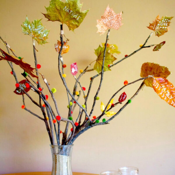Fun To Make Thankful Tree Craft With Leaves