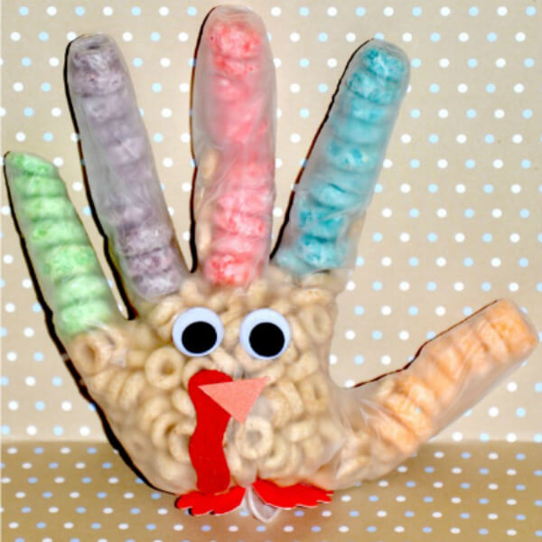 Fruity hand Cereal Crafts For Toddlers