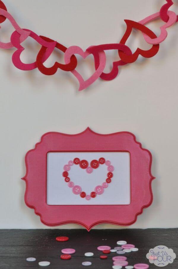 Valentine’s Day Heart Button Art Project