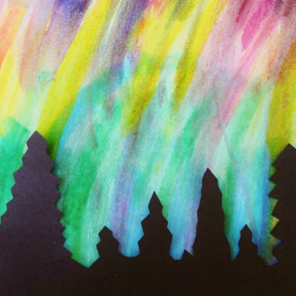 Watercolour Northern Lights