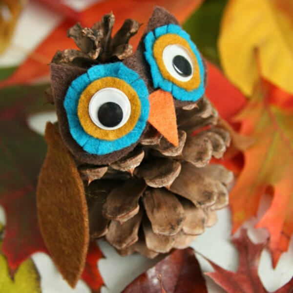 Cute Owl Toy with Pinecone