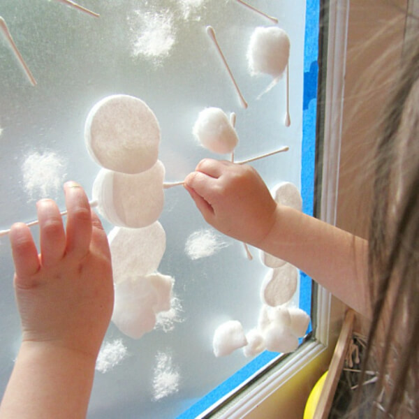 Window snowman Snow Crafts And Activities For Winter