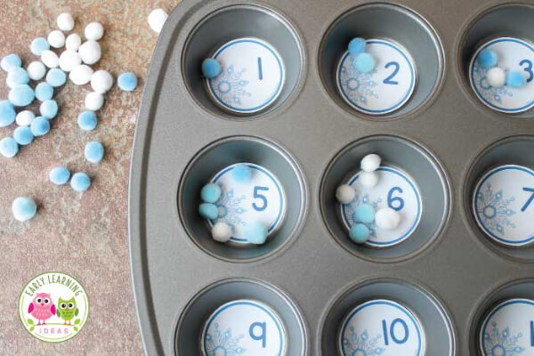 Math Learning Activities With Printable Snowflake Number Circles For Toddlers