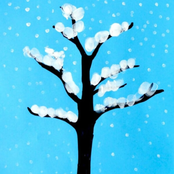 Snow falling on the tree  Snow Crafts And Activities For Winter