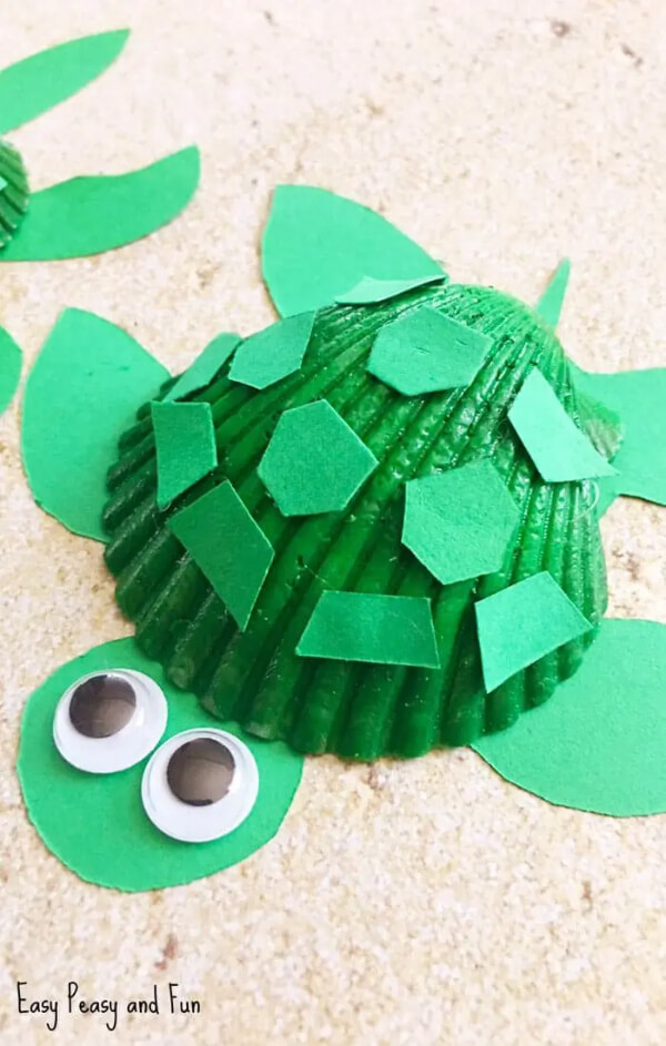  Easy Sea Shell Crafts Seashell Turtle Craft