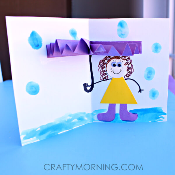 3D Purple Umbrella Rainy Day Card  Ideas