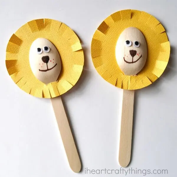 Wooden Spoon Lion Craft