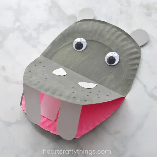 Paper Plate Hippo Craft For Kids