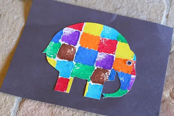 Sponge Painted Elephant Craft
